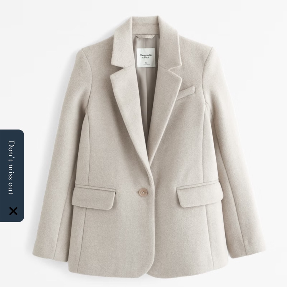 Abercrombie wool blend blazer taupe M